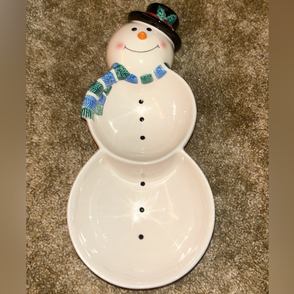 Ceramic Snowman serving dish